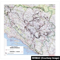 Mapa minskih područja u Bosni i Hercegovini.