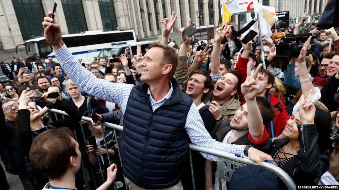 Навальный на митинге в защиту Telegram