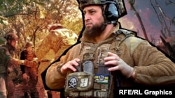 Фотоколлаж: Валид с позывным «Крым», кадры штурмовых действий в районе села Курдюмовка на Бахмутском направлении в 2023 году