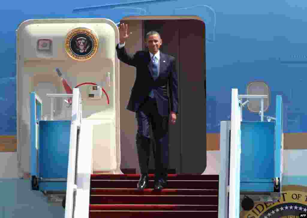 Američki predsjednik Barack Obama stigao na aerodrom Ben Gurion, 20. mart 2013. Foto: AFP / Jack Guez 