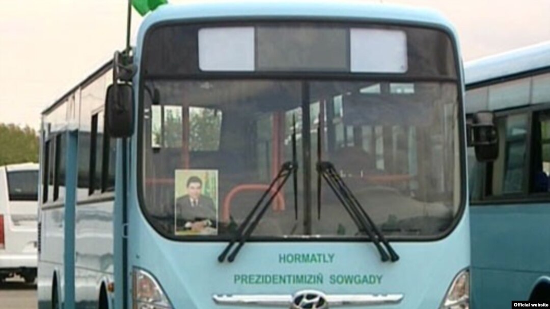 No doubt about where the buses come from in Turkmenistan.