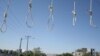 Nooses are prepared ahead of a public hanging in Iran, which is one of the world's leading executioners. (file photo)