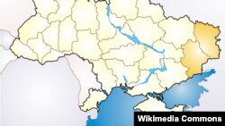 Ukrainanyň iki gündogar regionynda, Donets bilen Luhanskde referedndum geçirildi. Bu regionlar sary reňkde görkezilýär. 