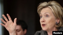 U.S. Secretary of State Hillary Clinton told the Senate Foreign Relations Committee that "Iran is at the top" of her agenda these days as international momentum for sanctions increases.