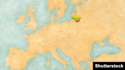 Europe map with Lithuania flag ©Shutterstock
