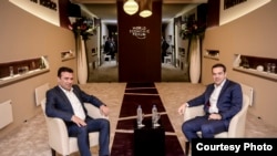Премиерите на Македонија и на Грција, Зоран Заев и Алексис Ципрас на Светскиот економски форум во Давос