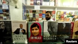 Malala Yousafzai's book, "I Am Malala," is seen on sale in Islamabad.