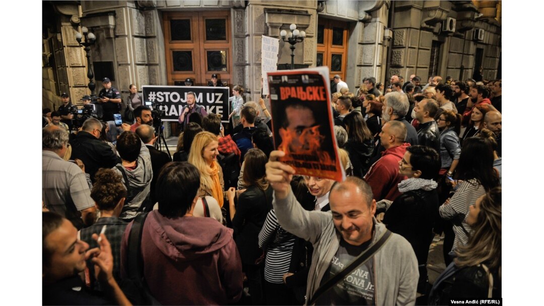Protest podrške Vranjskim i Obradoviću u Beogradu