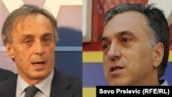 Presidential candidates Miodrag Lekic (left) and Filip Vujanovic each claimed victory in the presidential election.