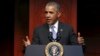 U.S. President Barack Obama delivers remarks at the Islamic Society of Baltimore mosque in Catonsville, Maryland on February 3. 