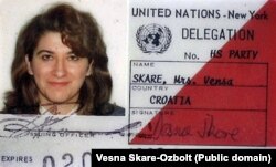 Посвідчення учасниці офіційної делегації Хорватії в ООН. 1993 рік