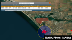 Скриншот с сервиса NASA Firms, на котором фиксируется крупный пожар под Новофедоровкой, 01.07.2026