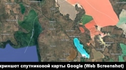 Села Перекоп, Суворове та Рисове розташовані у Красноперекопському районі Криму. Скриншот супутникової карти Google