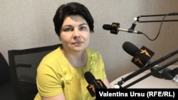 Natalia Catrinescu-Gavrilița în studioul Europei Libere