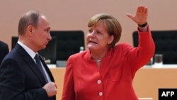 Канцлер Німеччини Анґела Меркель і президент Росії Володимир Путін. Гамбург, 7 липня 2017 року 