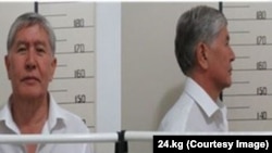 A mugshot of former Kyrgyz President Almazbek Atambaev taken by police after his arrest on August 8.