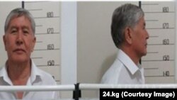 A mugshot of former Kyrgyz President Almazbek Atambaev taken by police after his arrest on August 8. 