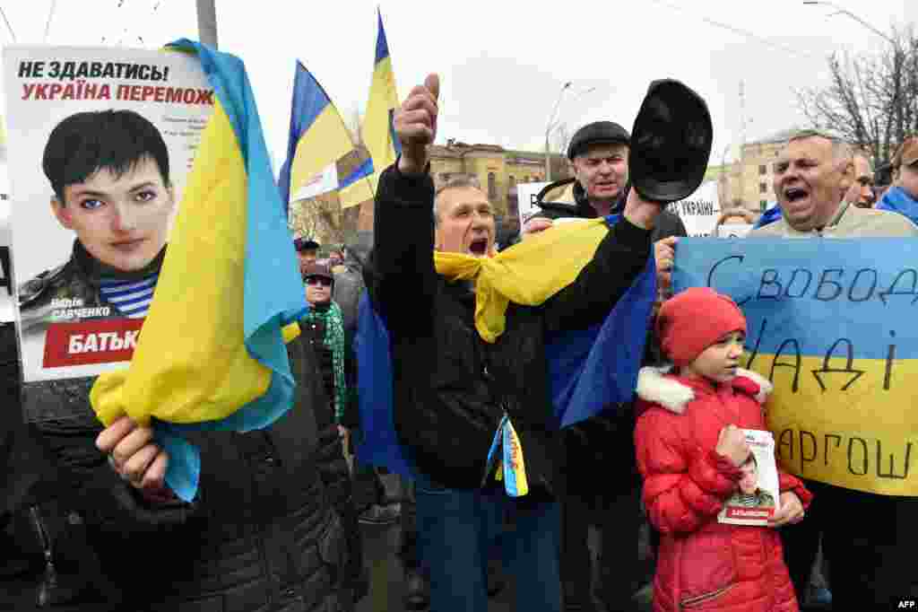 Акція за звільнення Надії Савченко під посольством Росії у Києві, 9 березня 2016 року​