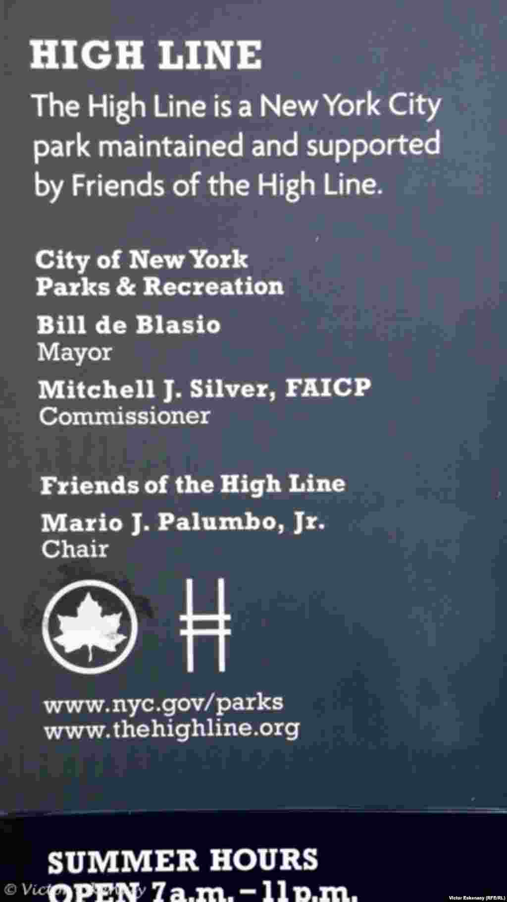 &bdquo;High Line&rdquo; este un parc al New York City întreținut și susținut de Prietenii High Line-ului&rdquo;...