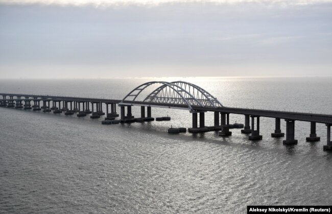 Russia constructed the Kerch Bridge linking Crimea to mainland Russia within a few years of seizing the peninsula from Ukraine in 2014. (file photo)