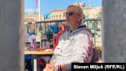 Dijana Hrka stupila je u štrajk glađu 2. novembra, nakon masovnog komemorativnog skupa na godišnjicu tragedije u Novom Sadu (foto: Beograd, 6. novembra 2025.)