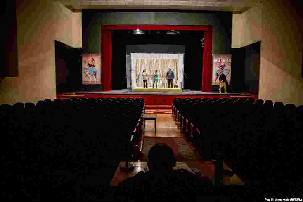 Artur Kochkanyan directs a rehearsal for a new play at the Vorkuta State Theater. The theater was founded by gulag prisoners in 1943.