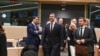 Premijer Milojko Spajić sa saradnicima na međuvladinoj konferenciji Crne Gore i EU u Briselu, decembar 2024.