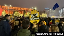 Третият поред протест срещу корупцията в съдебната система на Румъния, 12 декември 2025 г.