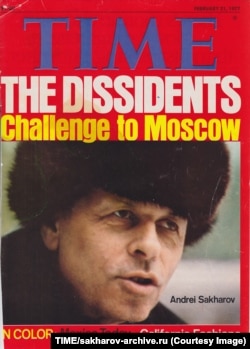 Saharov pe coperta revistei Time, 1977.