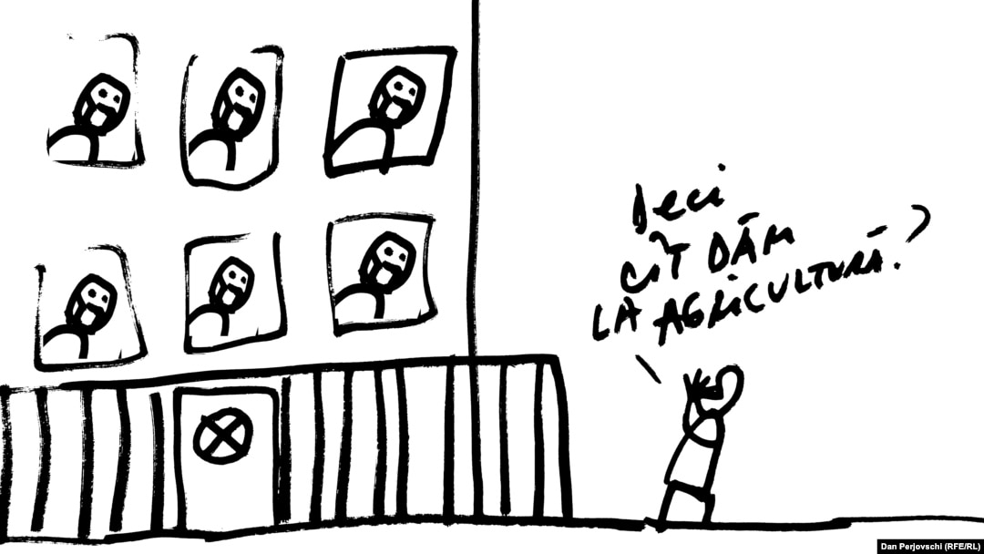 Guvern în carantină - desen de Dan Perjovschi