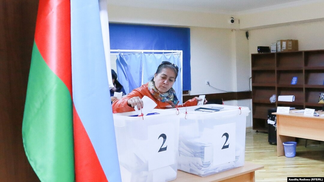 Azerbaijan. Baku. Parliament election in Baku capital of Azerbaijan