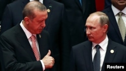 Реджеп Эрдоган и Владимир Путин на саммите "Группы двадцати" в Китае, сентябрь 2016 года 