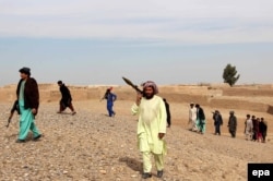 Afghan Local Police (ALP) patrol in Sangin on January 31