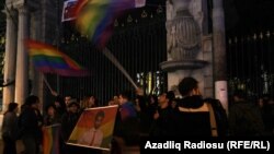 Turkey. İstanbul 25Jan.2014 - Gay rights activists held a protest on death of Azerbaijani İsa Shahmarli