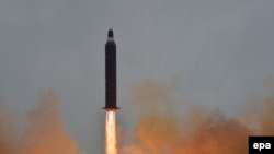 Запуск Северокорейской баллистической ракеты 