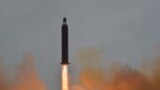 North Korea -- A surface-to-surface medium long-range strategic ballistic rocket Hwasong-10, also known by the name of Musudan missile, is launched at an undisclosed location