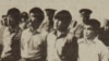 Участники Декабрьских событий 1986 года слушают свой приговор. Слева направо: Тугельбай Ташенов, Жамбыл Тайжумаев, Кайрат Рыскулбеков и Каиргельды Кузембаев. Алматы, 16 июня 1987 года. 