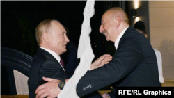 Владимир Путин и Ильхам Алиев, коллаж