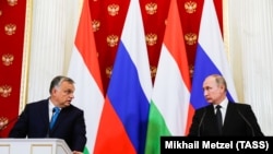 Виктор Орбан и Владимир Путин, архивное фото