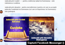 Parte din învățăturile predicate au fost reluate, în scris, în grupul de Messenger, însoțite de imagini descriptive.