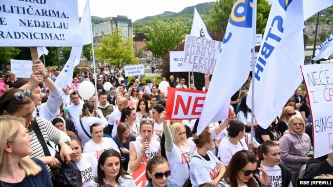Sa protesta u Sarajevu, 18. maj 2025.