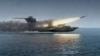 Lun-class ekranoplan during tests on the Caspian Sea in the 1980s.