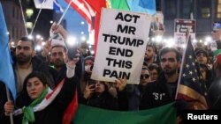 İranda ümumxalq etirazlarını dəstəkləmək üçün İtaliyanın Milan şəhərindəki ABŞ konsulluğunun qarşısında aksiya.