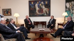 Armenia -- Minister of Foreign Affairs Edward Nalbandyan receives the OSCE Minsk Group co-chairs, Yerevan, 16 May, 2014