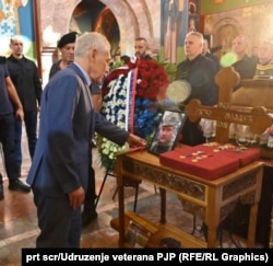 Ambasador Rusije u Srbiji, Aleksandar Bocan-Harčenko na sahrani ratnom zločincu Ratku Mladiću, Beograd, septembar 2026.