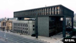 RFE/RL's former headquarters near Wenceslas Square in central Prague, the old home of the Czechoslovak parliament