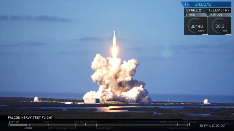 Канаверал борыныннан галәмгә авыр йөк корабы Falcon Heavy очырылды