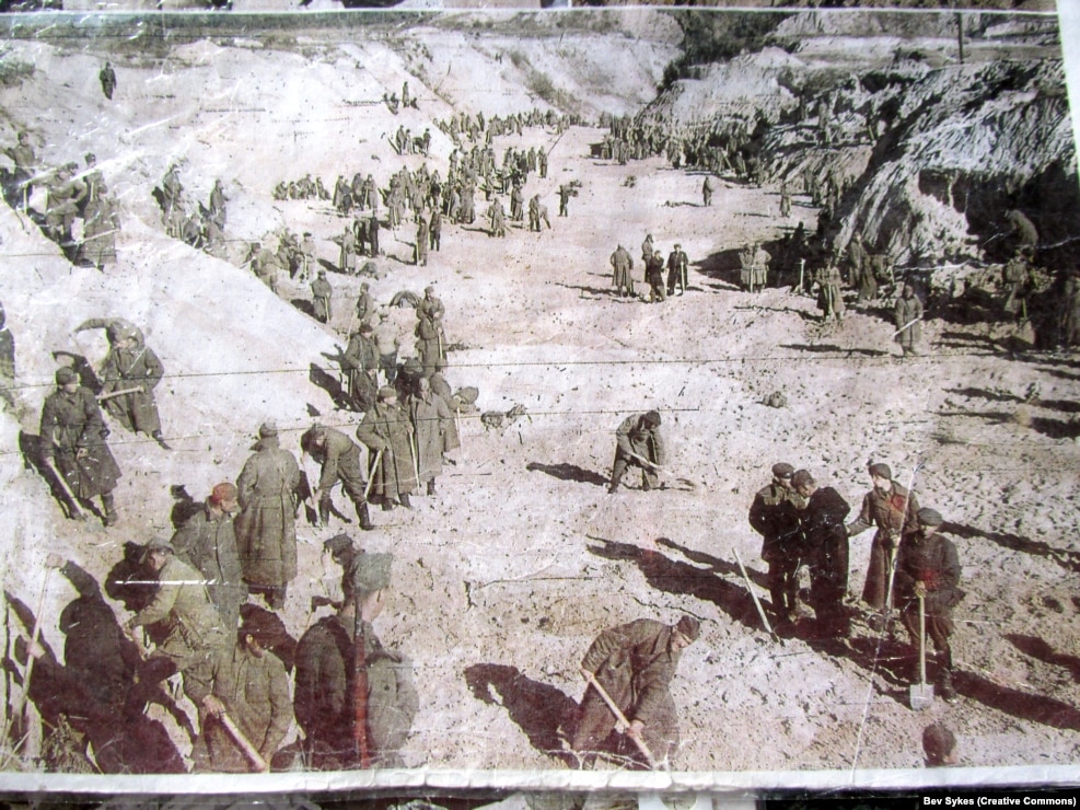 Soviet prisoners of war in the ravine after the massacre. Babi Yar continued to be used by the Nazis as a killing site for Soviet POWs, Roma, and other &quot;undesirables.&quot;&nbsp;