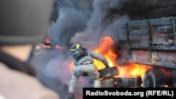 Під час протистояння у Києві, 18 лютого 2014 року