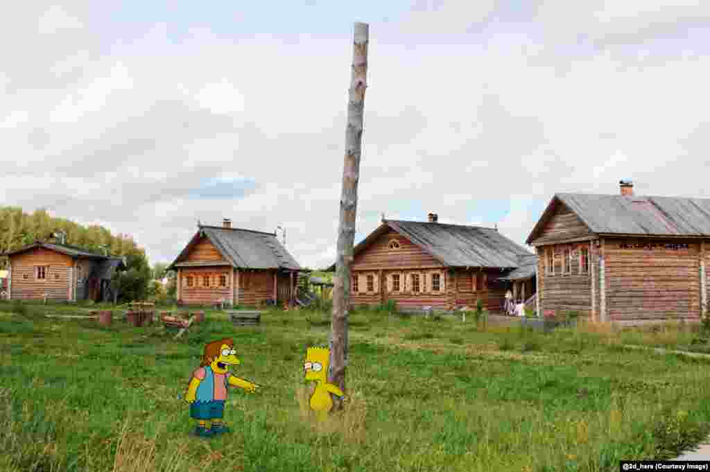 Bart Simpson is taunted in a Russian village. 